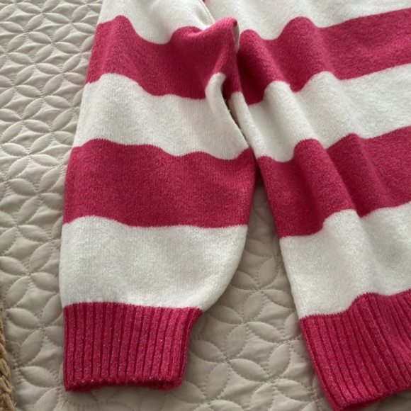 Vince Camuto white/pink striped women’s sweater Size M - Picture 3 of 8